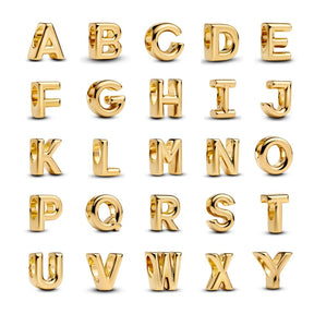 Pandora Moments Letter kirjainhelat A-Z, keltakullattu