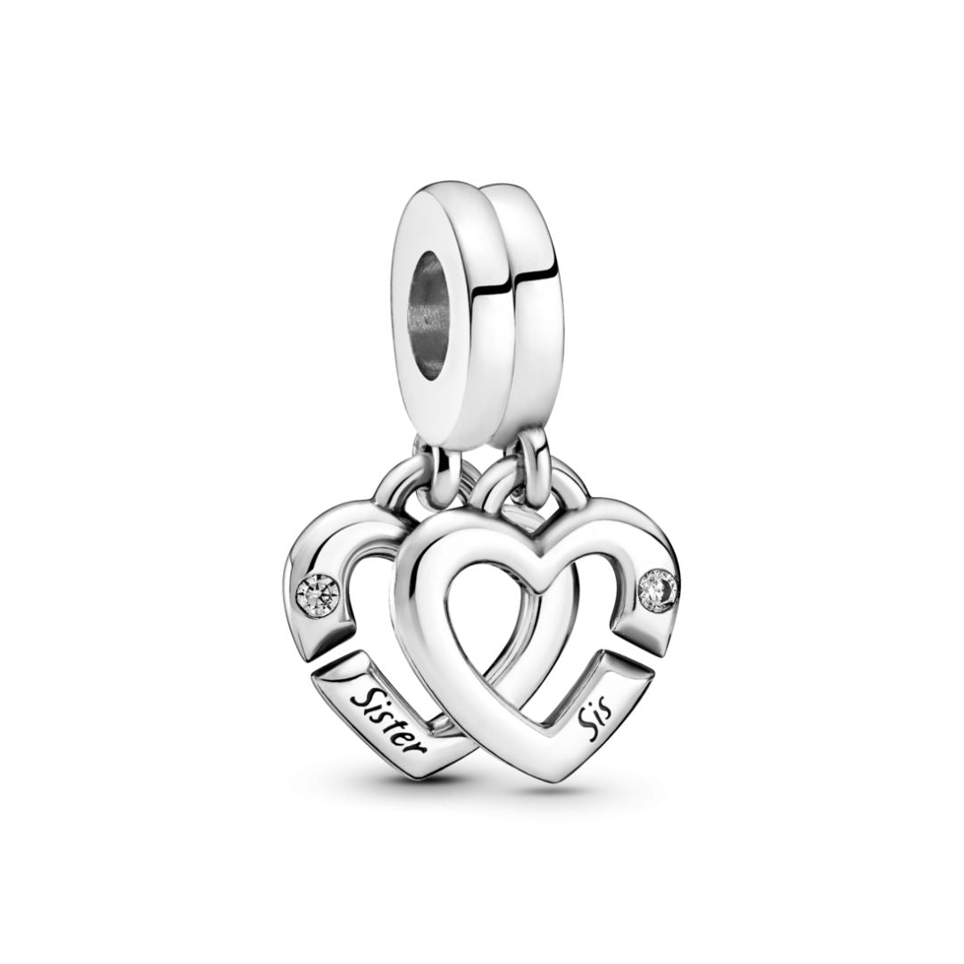 Pandora Moments Linked Sister Hearts Split hela, hopea, 799538C01