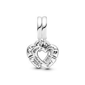 Pandora Moments Linked Sister Hearts Split hela, hopea, 799538C01