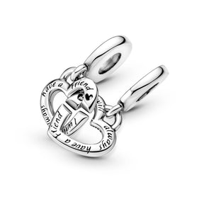 Pandora Moments Linked Sister Hearts Split hela, hopea, 799538C01