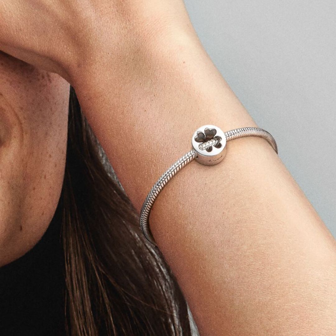 Pandora Moments Luck & Courage Four-Leaf Clover Charm, Silver, 797868
