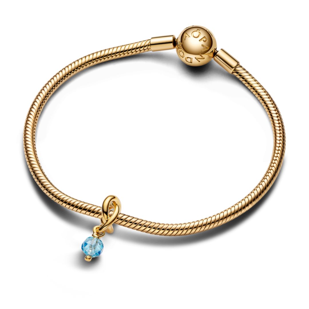 Pandora Moments March Sea Aqua Blue Eternity Circle hela, keltakullattu, 763462C03