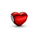 Pandora Moments Metallic Red Heart hela, hopea, 793337C02