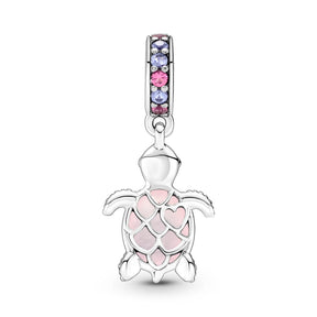 Pandora Moments Murano Glass Pink Sea Turtle hela, hopea, 798939C02