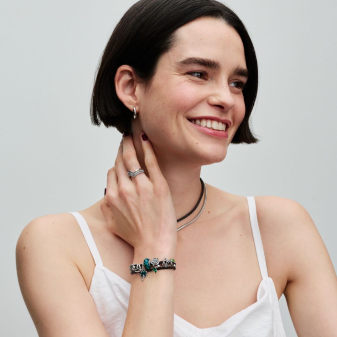 Pandora Moments Opalescent Green hela, hopea, 791691C04