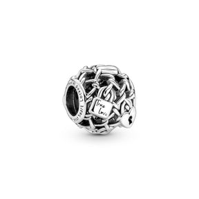 Pandora Moments Openwork Chain Link Padlock hela, hopea, 790071C00
