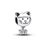 Pandora Moments Pet Cat & Bow hela, hopea, 792255C01