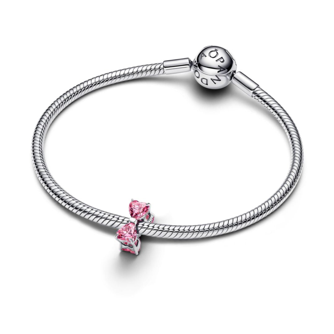 Pandora Moments Pink Bow Charm, Silver, 794253C01