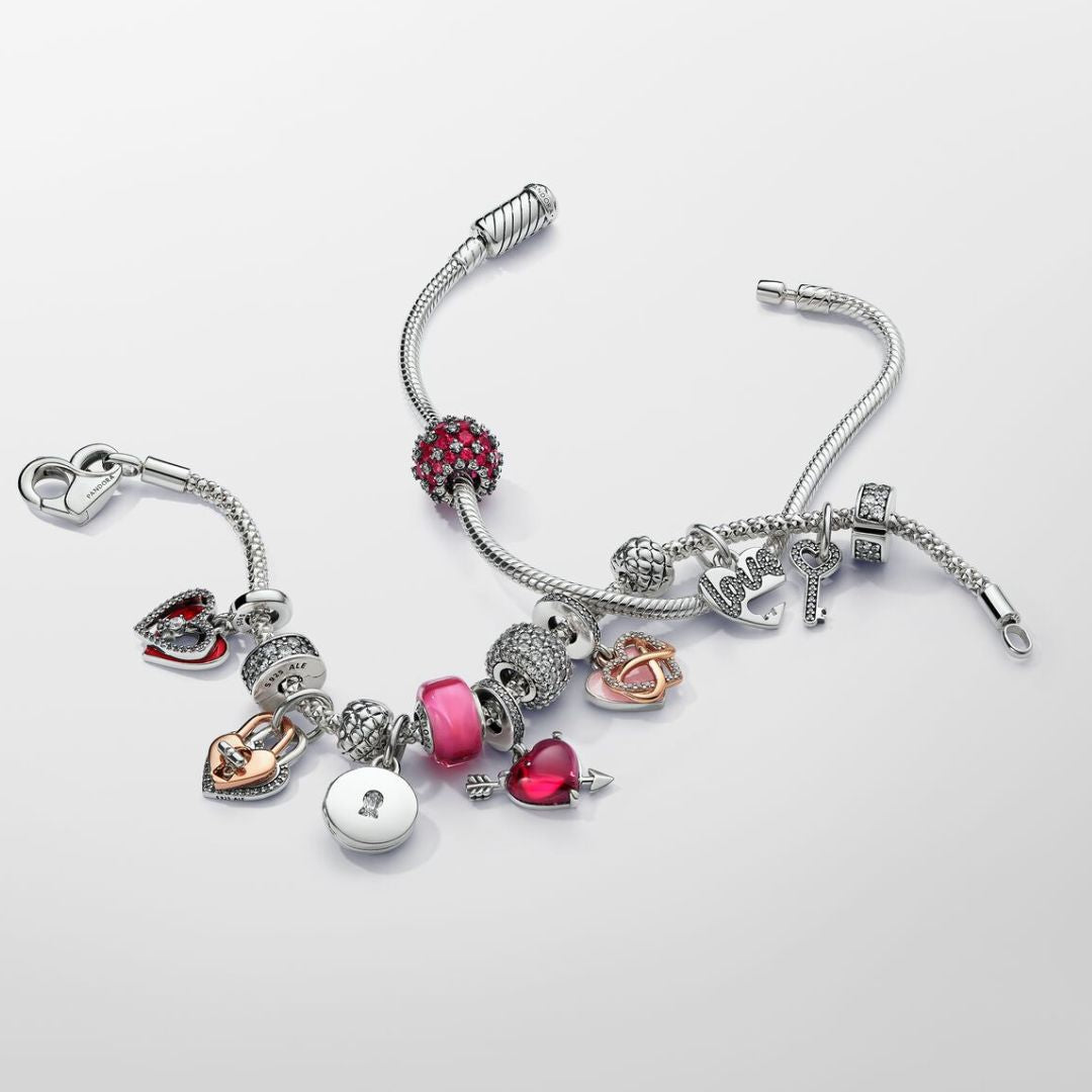 Pandora Moments Pink Mini Murano Glass hela, hopea, 793107C00