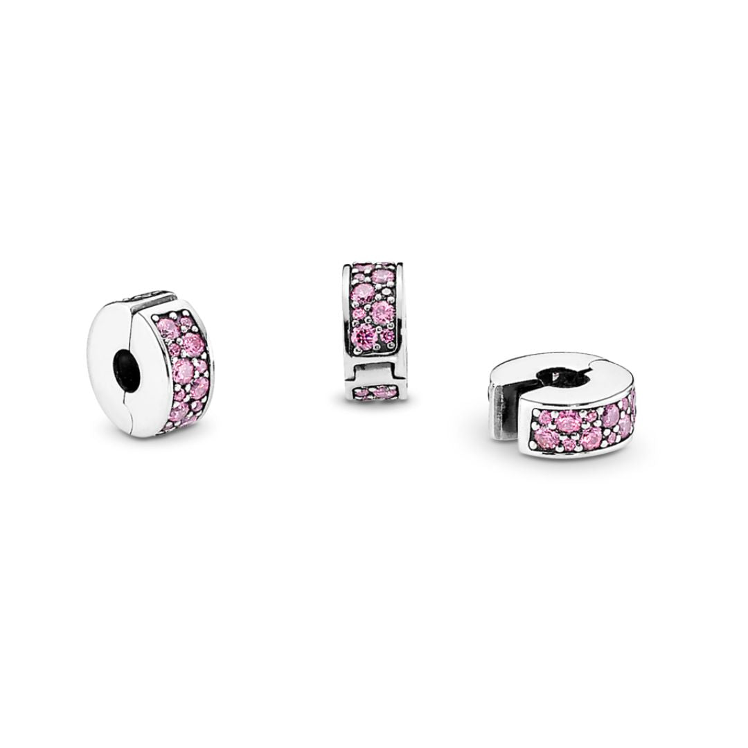 Pandora Moments Pink Pavé lukkopala, hopea, 791817PCZ