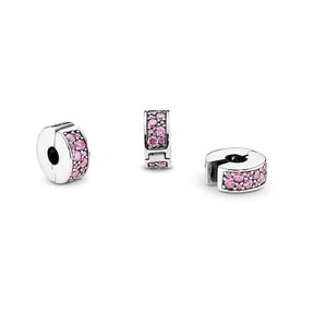 Pandora Moments Pink Pavé lukkopala, hopea, 791817PCZ