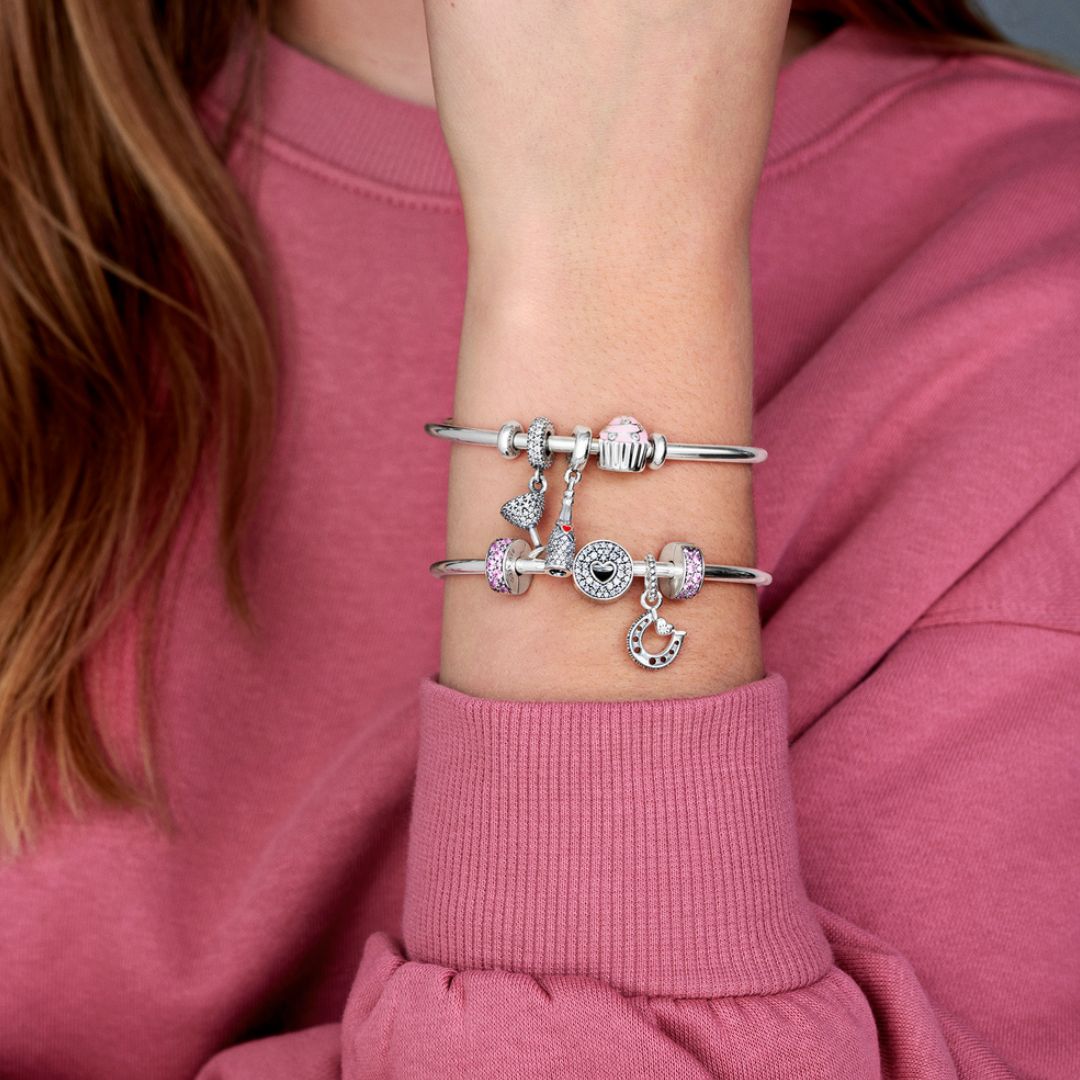 Pandora Moments Pink Pavé lukkopala, hopea, 791817PCZ