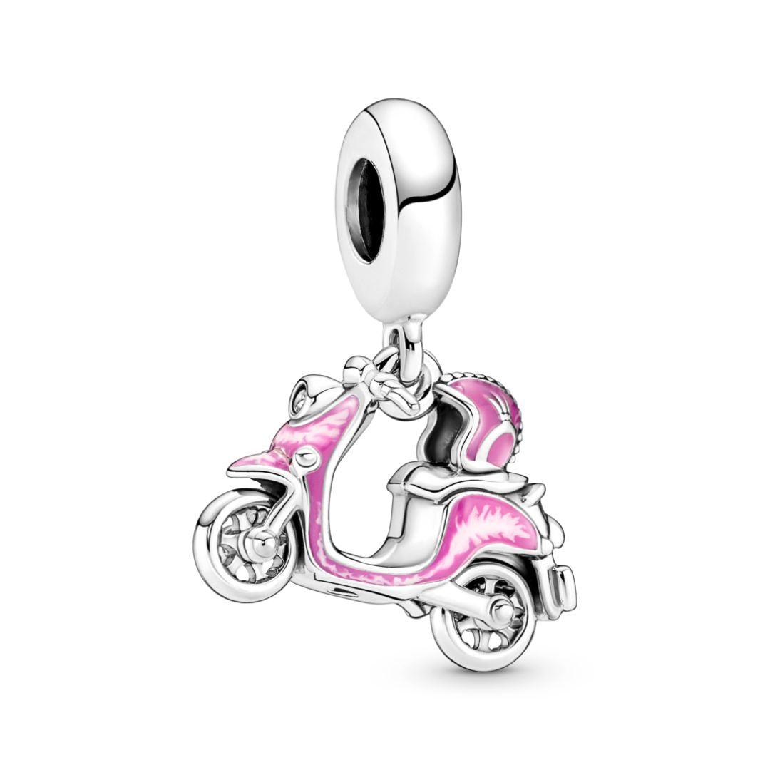 Pandora Moments Pink Scooter Dangle hela, hopea, 791057C01