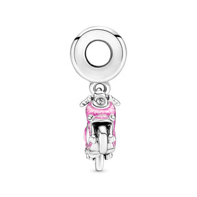 Pandora Moments Pink Scooter Dangle hela, hopea, 791057C01