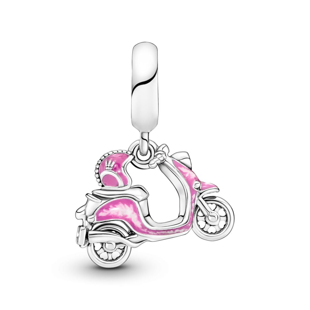 Pandora Moments Pink Scooter Dangle hela, hopea, 791057C01