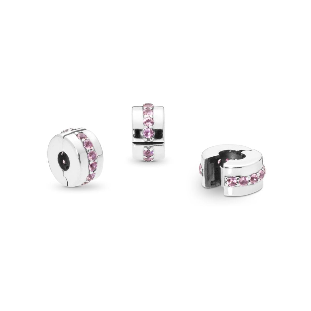 Pandora Moments Pink Sparkling Row lukkopala, hopea, 791972PCZ