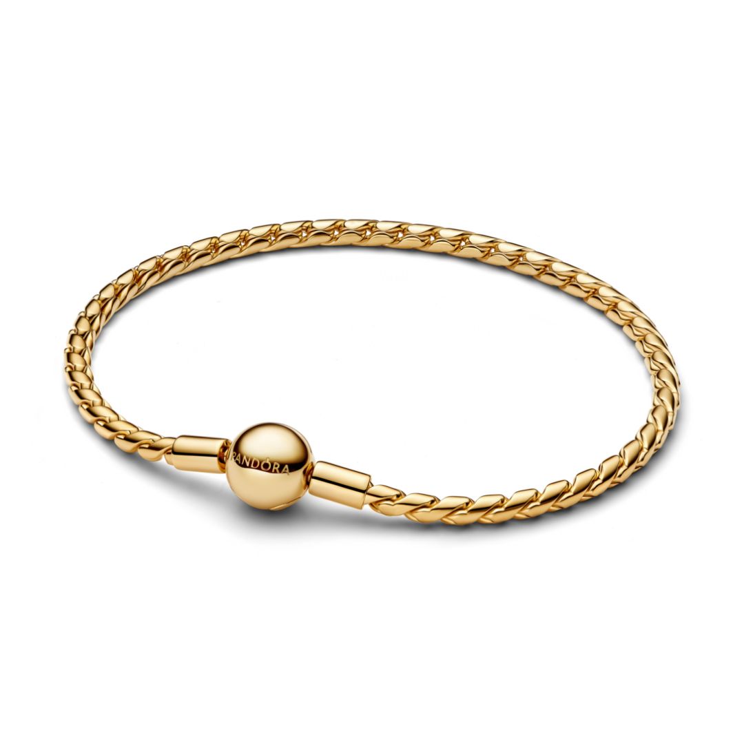 Pandora Moments Round Clasp Wing Chain rannekoru, keltakullattu, 564028C00