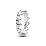 Pandora Moments Row of Hearts sormus, hopea, 193427C00