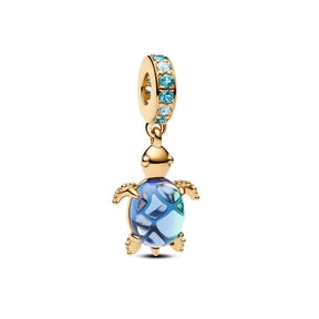 Pandora Moments Sea Turtle Murano Glass riipus, kullattu, 768939C01