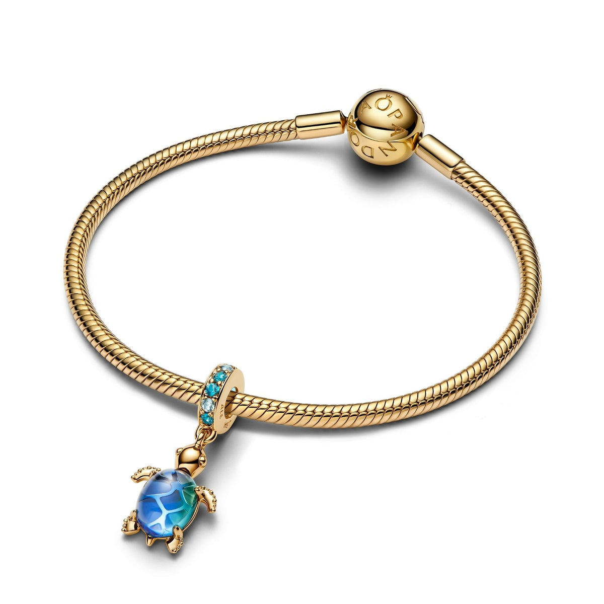 Pandora Moments Sea Turtle Murano Glass riipus, kullattu, 768939C01