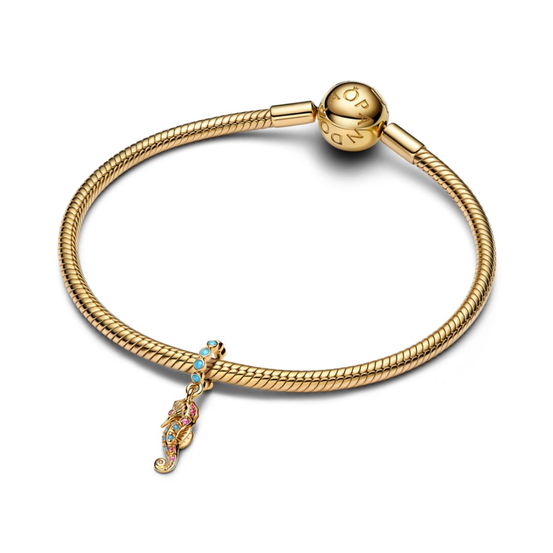 Pandora Moments Seahorse hela, keltakullattu, 763895C01