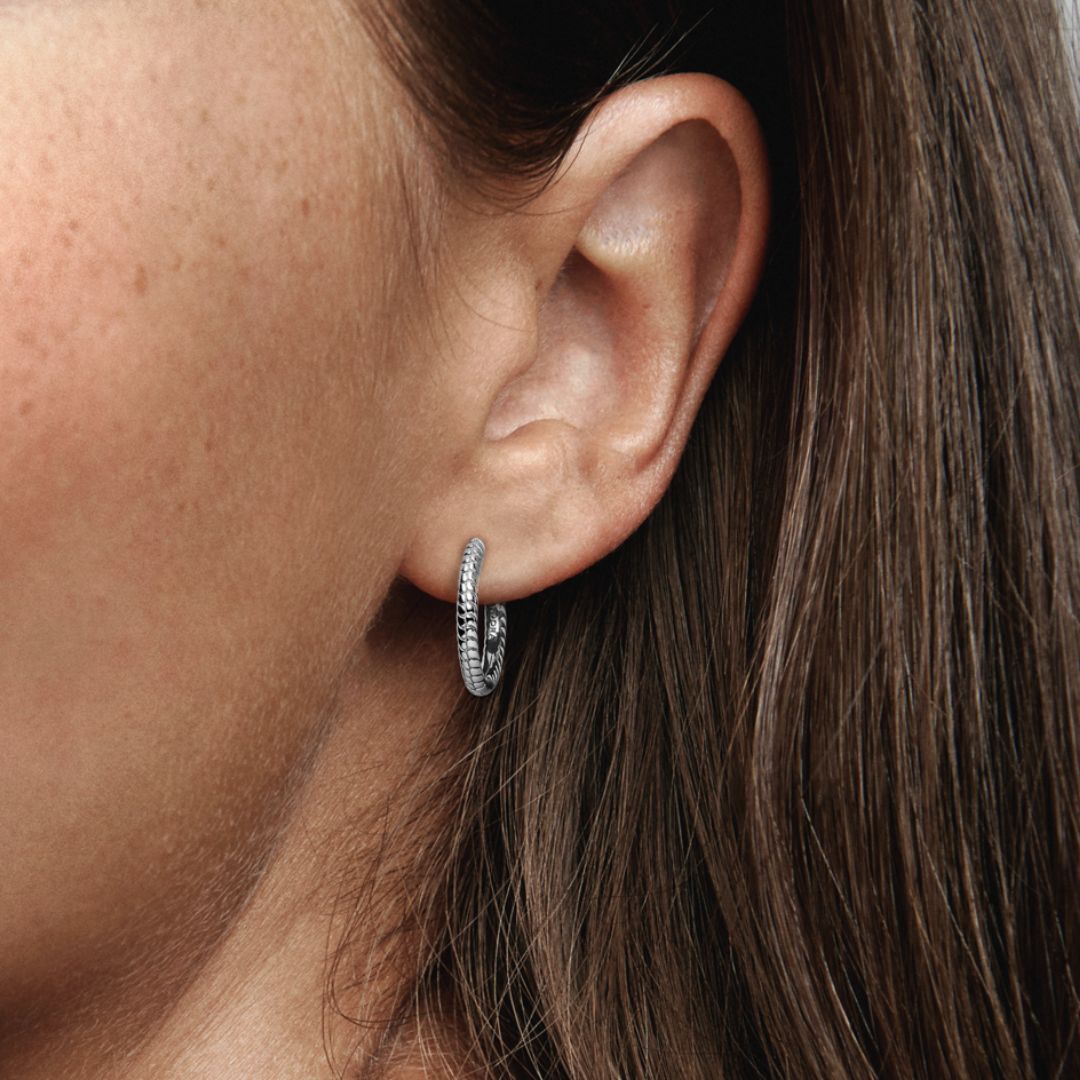 Pandora Moments Small Charm Hoop rengaskorvakorut, hopea, 292728C00