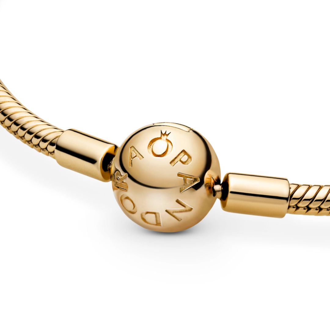 Pandora Moments Snake Chain Bracelet, Yellow Gold-Plated, 568748C00