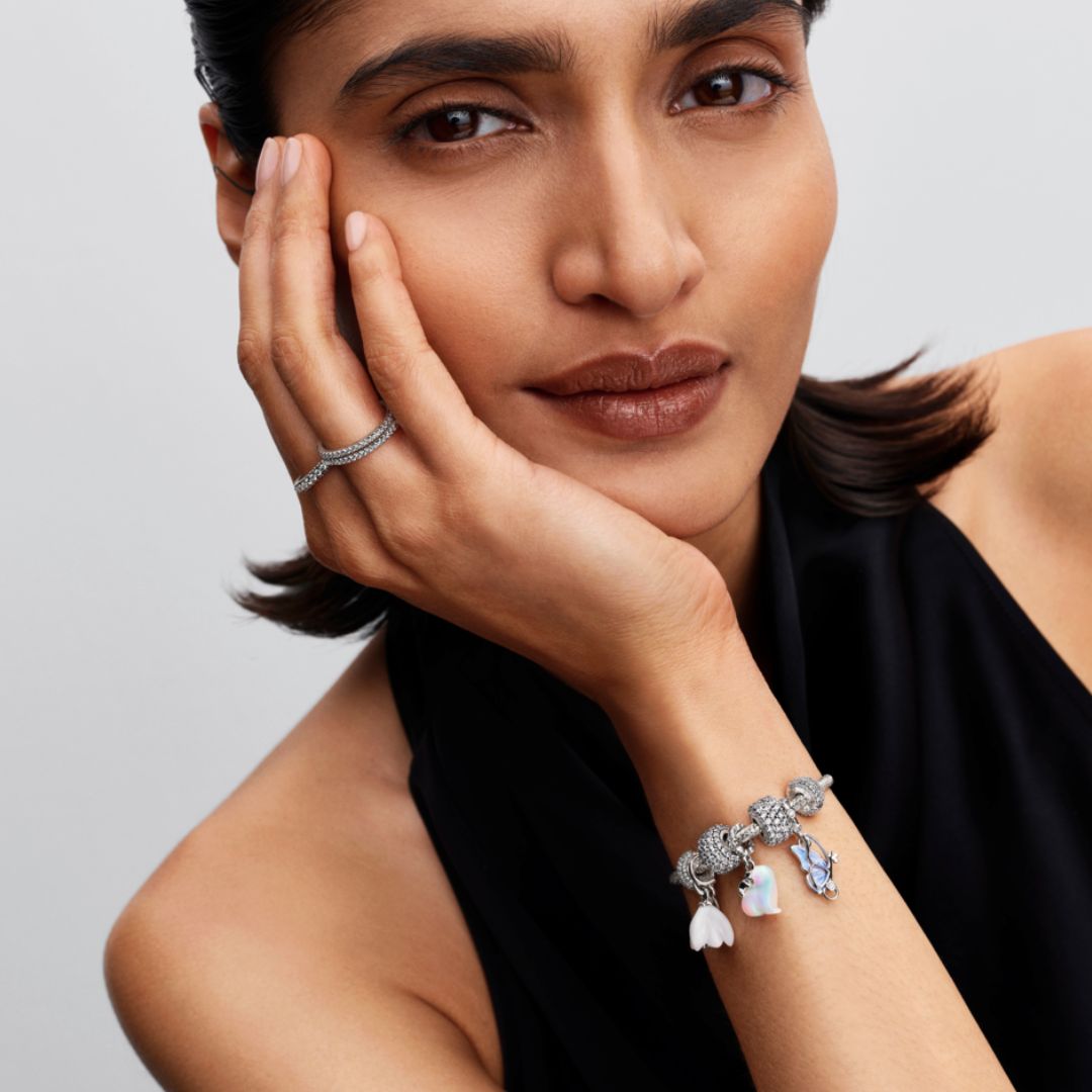 Pandora Moments Snowdrop Flower hela, hopea, 794239C01