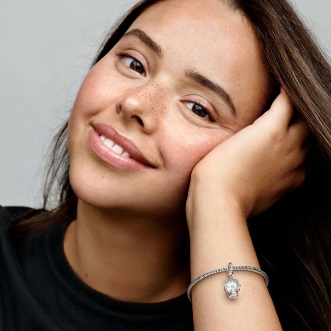 Pandora Moments Snowflake Snow Globe hela, hopea, 792369C01