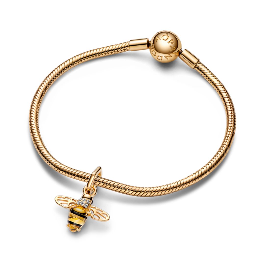 Pandora Moments Sparkling Bee Dangle hela, keltakullattu, 762672C01
