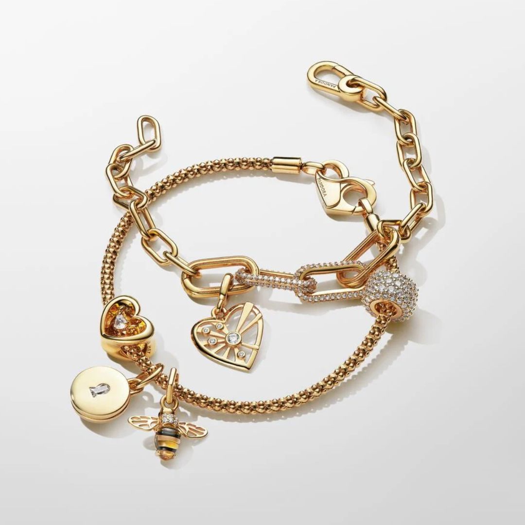 Pandora Moments Sparkling Bee Dangle hela, keltakullattu, 762672C01