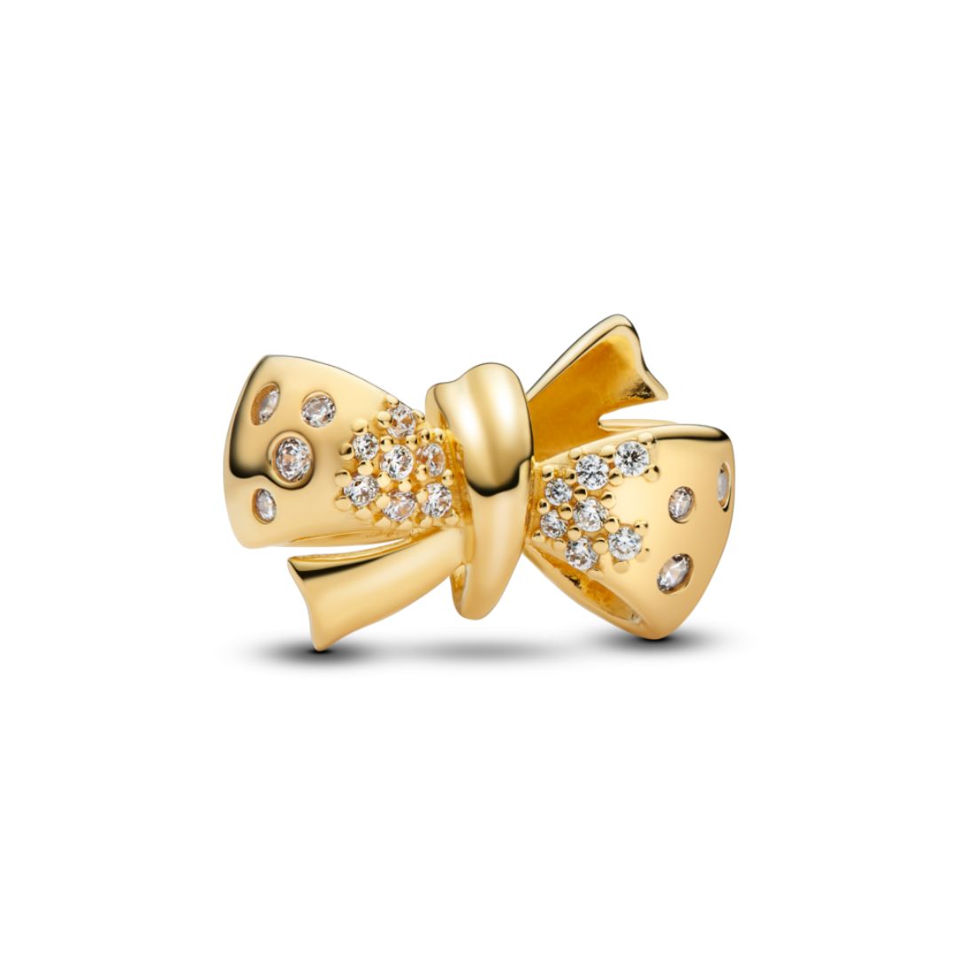 Pandora Moments Sparkling Bow hela, keltakullattu, 763442C01