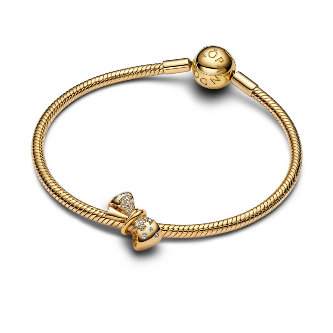 Pandora Moments Sparkling Bow hela, keltakullattu, 763442C01