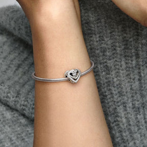 Pandora Moments Sparkling Entwined Hearts hela, hopea, 799270C01