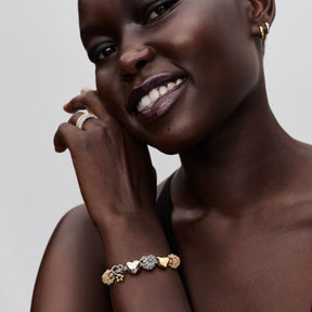 Pandora Moments Sparkling Heart hela, keltakullattu, 764240C01