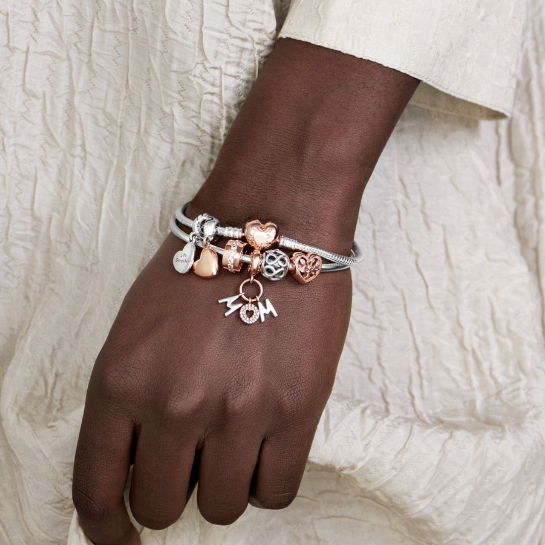 Pandora Moments Sparkling Row Spacer lukkopala, ruusukullattu, 781972CZ