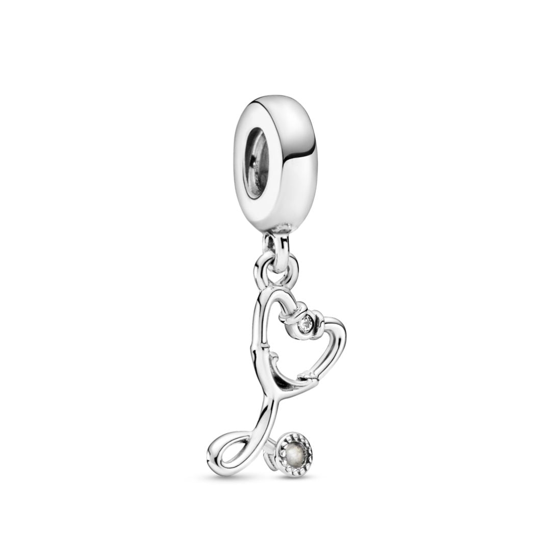 Pandora Moments Stethoscope Heart hela, hopea, 799072C01