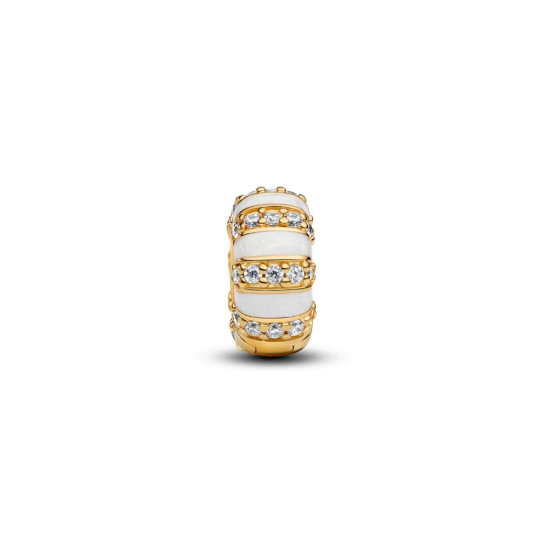 Pandora Moments Stones & Enamel lukkopala, keltakullattu, 763785C01
