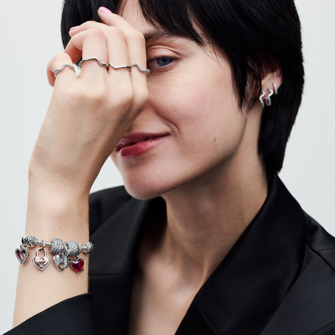 Pandora Moments Studded Chain rannekoru, hopea, 592453C00