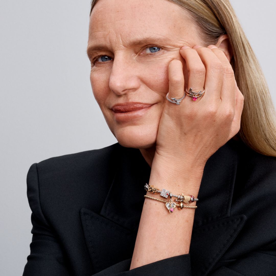 Pandora Moments Studded Chain rannekoru, keltakullattu, 562731C00