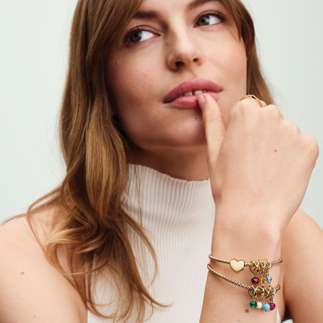 Pandora Moments Studded Chain rannekoru, keltakullattu, 562731C00