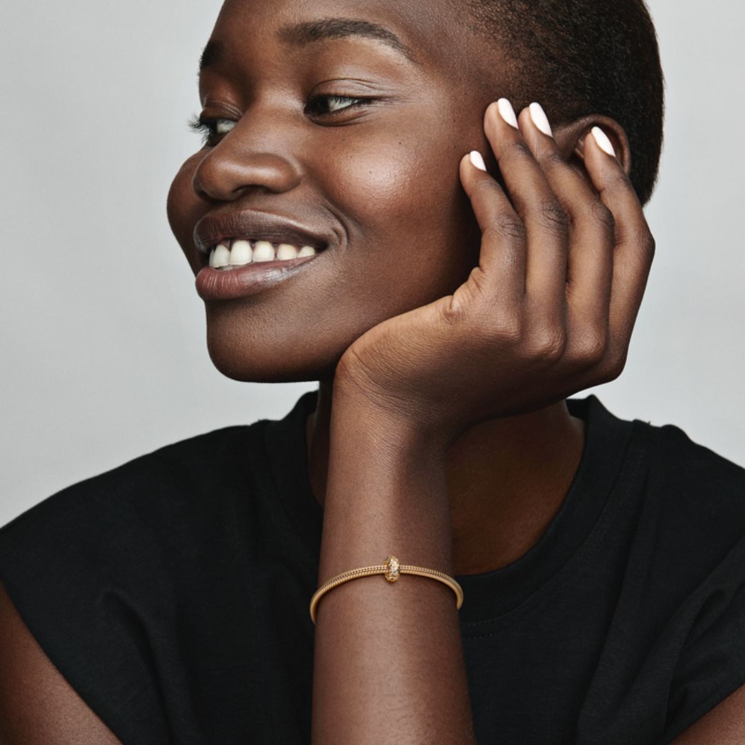 Pandora Moments Studded lukkopala, keltakullattu, 762716C00