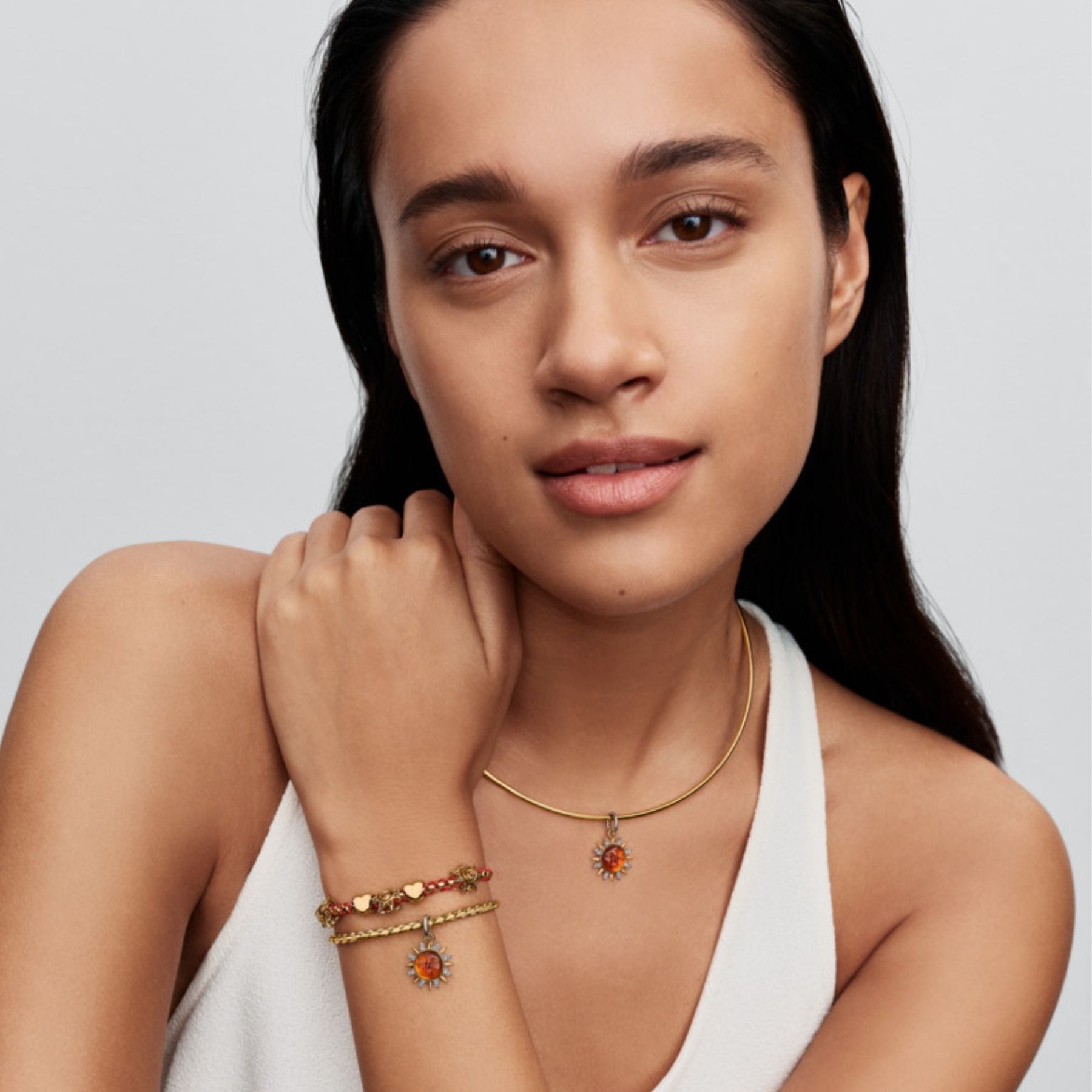 Pandora Moments Sun Openwork hela, keltakullattu, 764625C01
