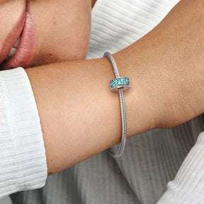 Pandora Moments Teal Pavé lukkopala, hopea, 791817MCZ