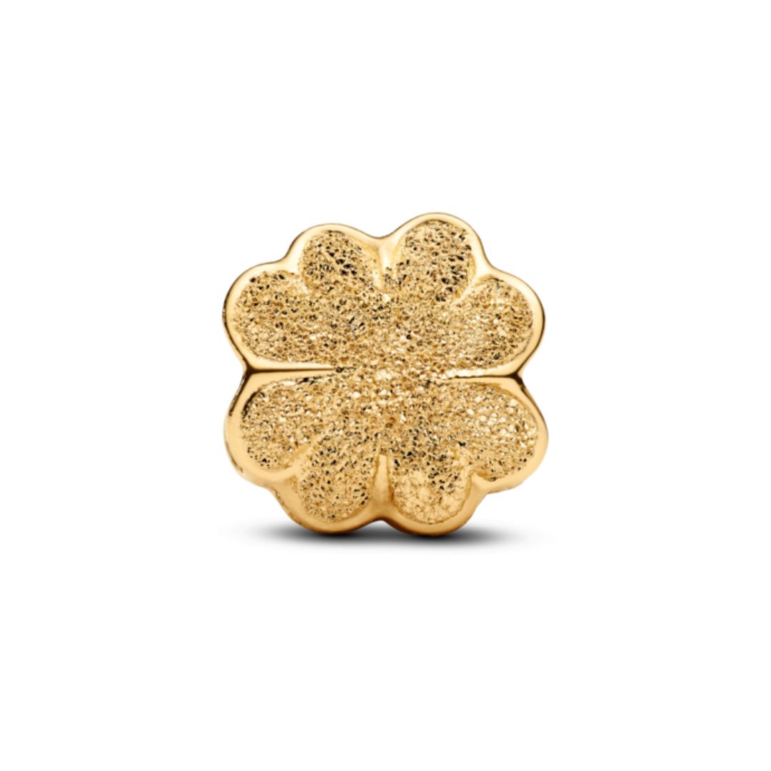 Pandora Moments Textured Clover mini hela, keltakullattu, 764047C00