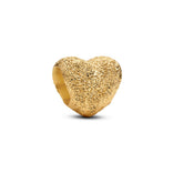 Pandora Moments Textured Heart mini hela, keltakullattu, 764000C00