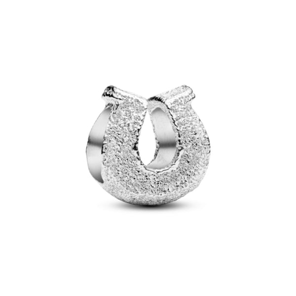 Pandora Moments Textured Horseshoe Mini Charm, Silver, 794056C00
