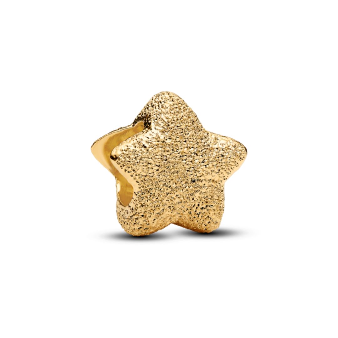 Pandora Moments Textured Star mini hela, keltakullattu, 764050C00