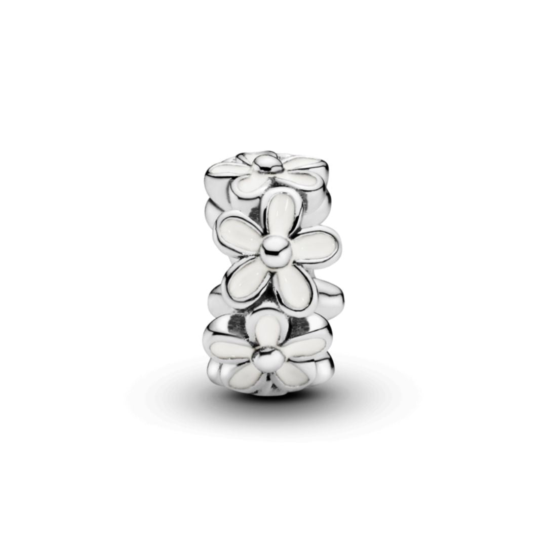Pandora Moments White Daisy Flower Spacer hela, hopea, 791495EN12