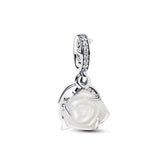 Pandora Moments White Rose in Bloom Double hela, hopea, 793200C01
